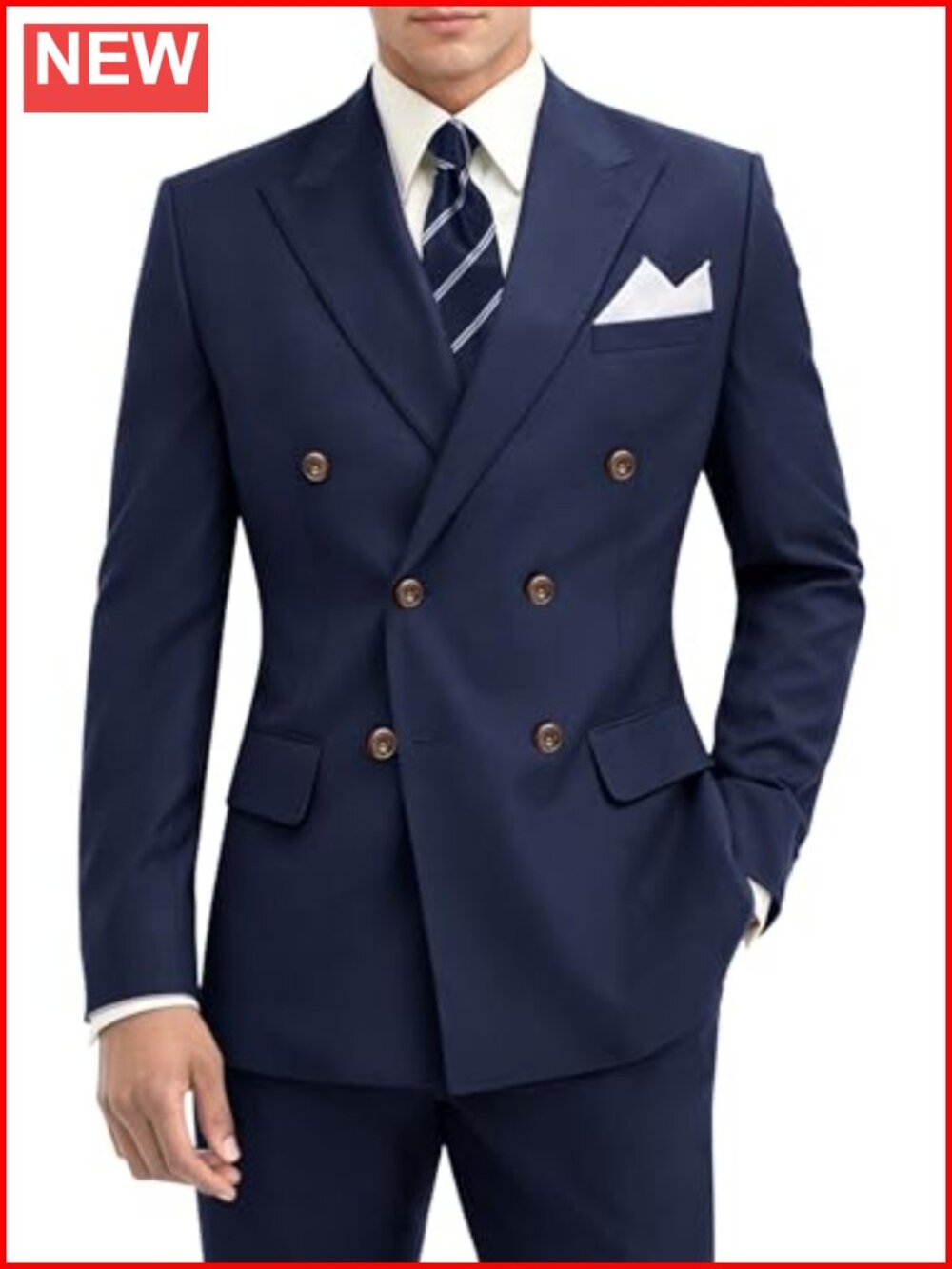 Men's 2 Piece Double Breasted Suit Slim Fit Tuxedo Set Formal